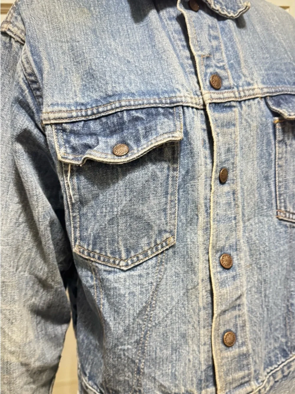 Bar C RARE FIND VTG 60-70s Harley-Davidson Light Distress Blue Denim Jacket